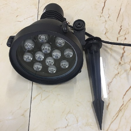 LED投射燈戶外圓形聚光燈防水投光燈草坪燈庭院景觀地插燈具