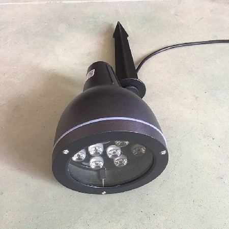 LED投射燈戶外圓形聚光燈防水投光燈草坪燈庭院景觀地插燈具