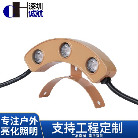 古建筑led瓦片瓦楞燈戶外金古銅色防水工程亮化3W涼亭屋頂投射燈